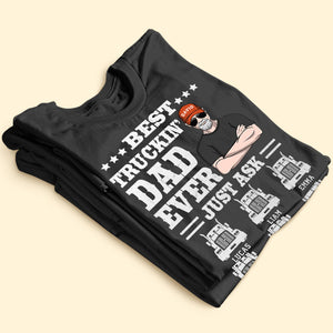 Best Truckin' Dad Ever Personalized Trucker Shirt Gift For Dad - Shirts - GoDuckee