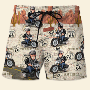 Custom Biker Shirt and Shorts - Happy Old Biker - Hawaiian Shirts - GoDuckee