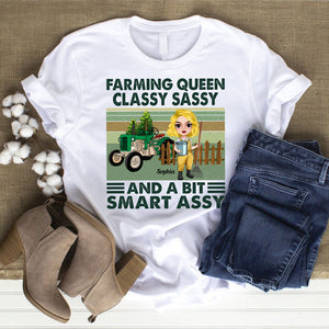 Farming Queen Classy Sassy And A Bit Smart Assy Personalized Farmer Shirt Gift For Her - Shirts - GoDuckee