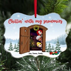 Chillin' With My Snowmies Personalized Christmas Besties Ornament, Gift For Friends - Ornament - GoDuckee