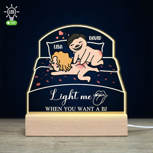 Light Me When You Want A BJ Personalized 3D Led Light, Gift For Couple, Funny Couple Led Light - Led Night Light - GoDuckee