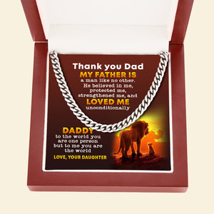 Father A Man Like No Other - Personalized Cuba Link Chain - Gift for Dads - Jewelry - GoDuckee