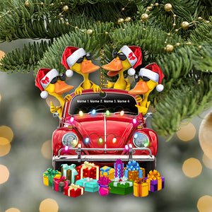 Couple Gift For Beetle Lover - Personalized Duck Christmas Ornament - Ornament - GoDuckee