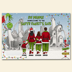 Ew People Unwelcome To The Family Personalized Doormat - Doormat - GoDuckee