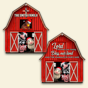 Farmer Family's Prayer, Bless Our Land - Personalized Christmas Ornament - Gift for Farmers - Ornament - GoDuckee