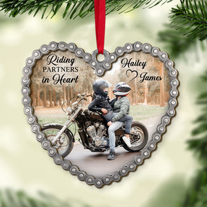 Riding Partners In Heart Custom Motorcycle Ornament, Christmas Tree Decor - Ornament - GoDuckee