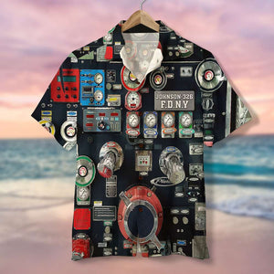 Personalized Firefighter Hawaiian Shirt Modern Fire Truck Water Pumping System - Hawaiian Shirts - GoDuckee