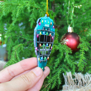 Ice Hockey Helmet With Cage - Personalized Christmas Ornament - Gifts for Ice Hockey Lovers - Ornament - GoDuckee