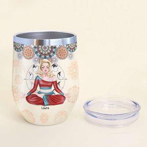 I'm Blunt Because God Rolled Me That Way, Personalized Wine Tumbler, Gifts for Yoga Lovers - Wine Tumbler - GoDuckee