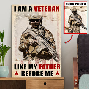 Custom Veteran Photo Canvas - My Time In Uniform Is Over But Being A Veteran Never Ends - Poster & Canvas - GoDuckee