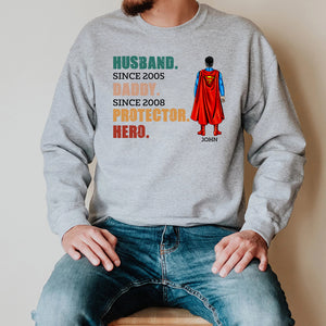Husband Daddy Protector Hero Personalized Shirts, Gift For Fathers - Shirts - GoDuckee