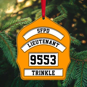 Firefighter Shield - Personalized Christmas Ornament - Gift for Firefighters - Ornament - GoDuckee