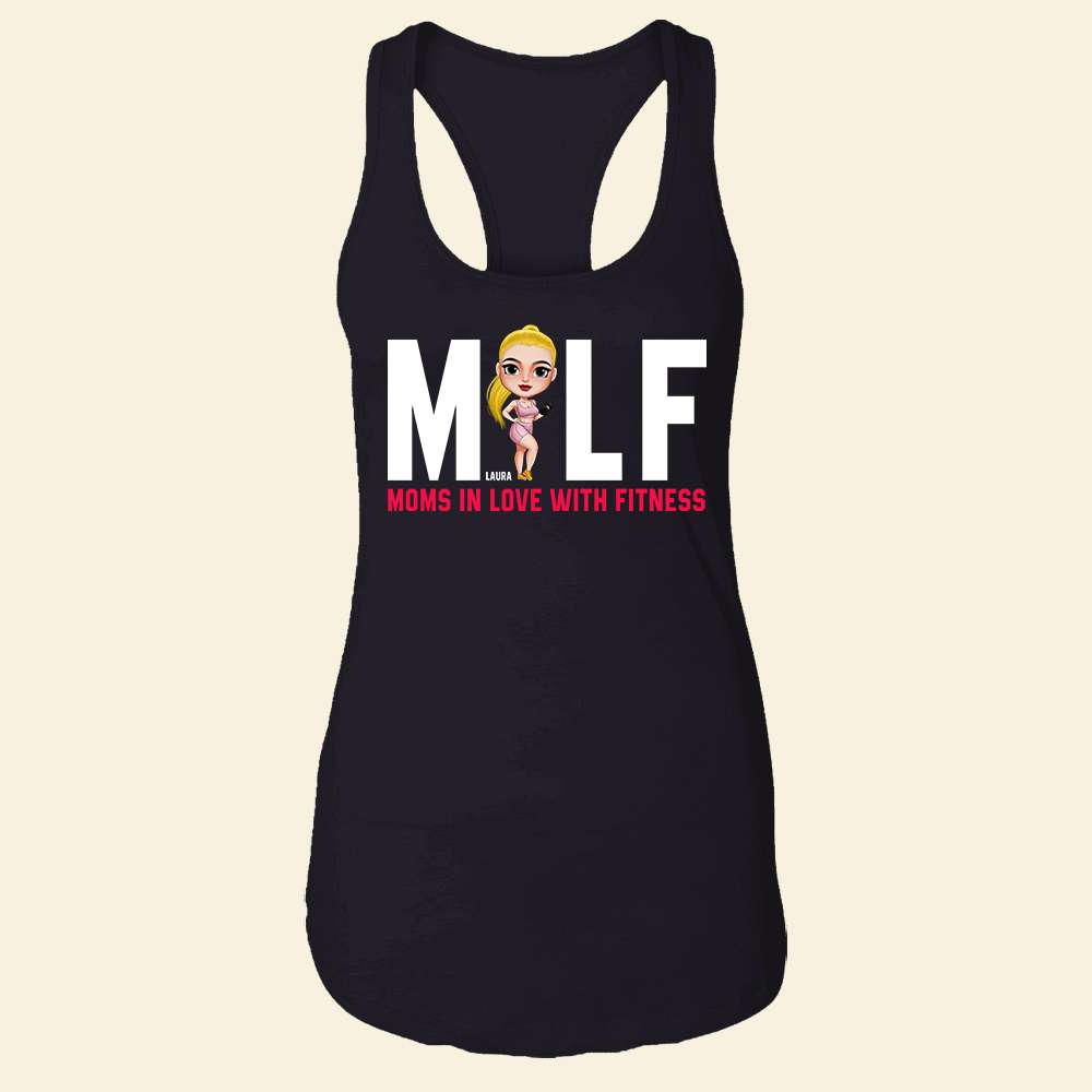 MILF Moms In Love With Fitness, Personalized Shirt, Gift for Fitness Mom - Shirts - GoDuckee