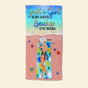 Who Loves Beach and Books - Personalized Beach Towel - Gifts For Book Lover, Summer Girls - Bikini Girls - Beach Towel - GoDuckee