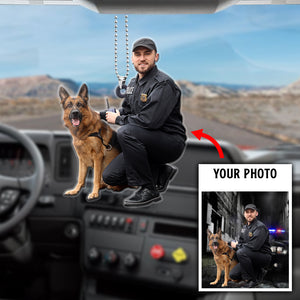 Police K9 - Personalized Flat Car Ornament - Gift for Police - Ornament - GoDuckee