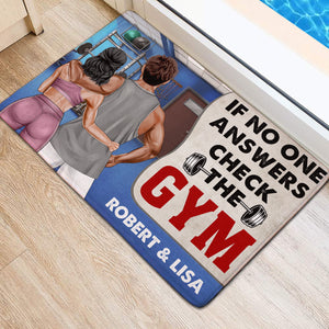 Personalized Gym Couple Doormat - If No One Answers Check The Gym - Doormat - GoDuckee