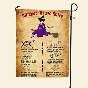 Witches' House Rules The Home Of Harmony, Personalized Witch House Flag For Halloween - Flag - GoDuckee