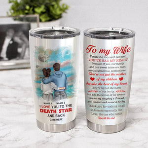 Personalized Couples Tumbler - To My Wife, Love You To The Death Star - Tumbler Cup - GoDuckee