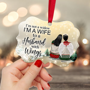 A Wife To A Husband With Wings - Personalized Christmas Ornament - Memorial Gift Of My Husband - Ornament - GoDuckee