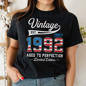 Aged To Perfection Personalized Year Of Birth Shirt Gift For Her Gift For Him - Shirts - GoDuckee