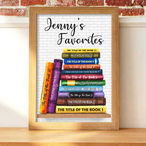 Custom Book Titles Poster - Stack Of Book Art - Poster & Canvas - GoDuckee