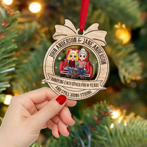 Annoying Each Other And Still Going Strong, Personalized 2 Layered Mix Ornament, Christmas Gift For Couples - Ornament - GoDuckee