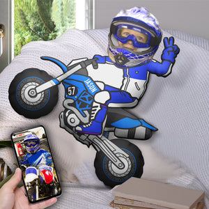 Personalized Motocross Pillow - Cute Racing Boy - Pillow - GoDuckee