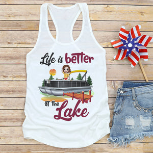 Life Is Better At The Lake Personalized Pontoon Shirts, Gift For Friends - Shirts - GoDuckee