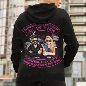 Behind Every Crazy Biker - Personalized Shirts - Gift For Couple - Shirts - GoDuckee