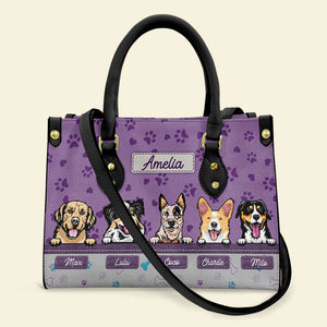 Personalized Dog Leather Bag, Gift For Dog Lovers - Leather Bag - GoDuckee