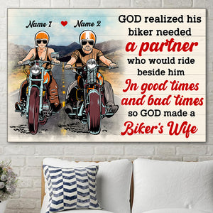 Personalized Biker Couple Poster - I Needed A Riding Partner - Couple on The Ride - Poster & Canvas - GoDuckee