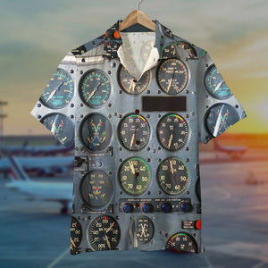 Personalized Pilot Hawaiian Shirt and Men Beach Shorts Flight Instruments Panel - Hawaiian Shirts - GoDuckee