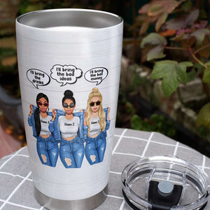 Personalized Sister, Friends Tumbler - I Don't Know What Is Tighter Our Jeans Or Our Friendship - Tumbler Cup - GoDuckee