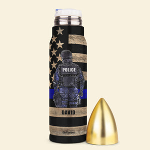 Police Bullet Tumbler - Custom Police Badge's Name - When You Feel Like Quitting - Water Bottles - GoDuckee
