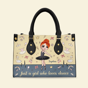 Just A Girl Who Loves Dance Personalized Ballet Leather Bag Gift For Ballet Lovers - Leather Bag - GoDuckee