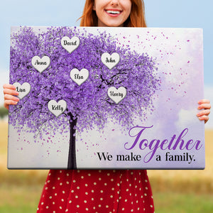 Personalized Purple Tree Of Life With Heart Poster - Together We Make A Family - Gift for Family - Poster & Canvas - GoDuckee