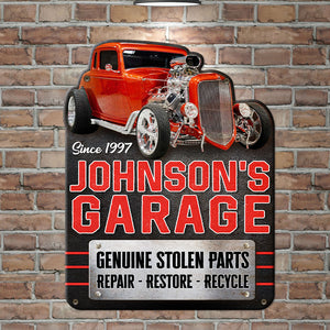 Custom Hot Rod Garage Metal Sign, Gift For Hot Rod Lovers - Metal Wall Art - GoDuckee