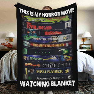 This Is My Horror Movie Watching Blanket Personalized Blanket, Gift For Halloween - Blanket - GoDuckee