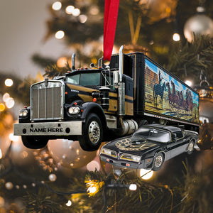 Personalized Gift Ideas For Trucker and car 1 Personalized Flat Ornament - Ornament - GoDuckee