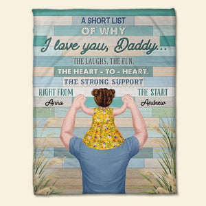 I Love You Daddy - Personalized Father's Day Blanket - Gift For Dad - Blanket - GoDuckee