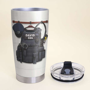 Personalized Police Couple Tumbler - Behind My Badge Is A Heart Like Yours - Tumbler Cup - GoDuckee