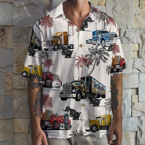 Truck With Duck Pattern Hawaiian Shirt, Aloha Shirt - Summer Gift For Trucker - Hawaiian Shirts - GoDuckee