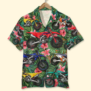 Motocross Hawaiian Shirt, Aloha Shirt, Flower Pattern - Hawaiian Shirts - GoDuckee