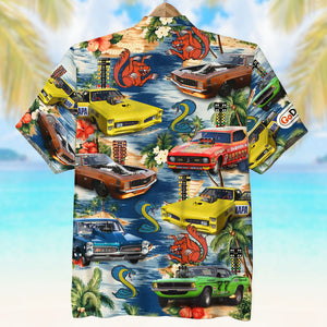 Custom Drag Racing Car Photo Hawaiian Shirt, Beach Pattern, Gift For Summer - Hawaiian Shirts - GoDuckee