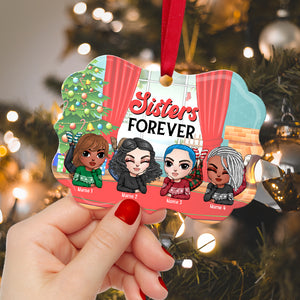 Sisters Forever - Personalized Christmas Ornament - Christmas Gift For Best Friends, Soul Sisters - Ornament - GoDuckee