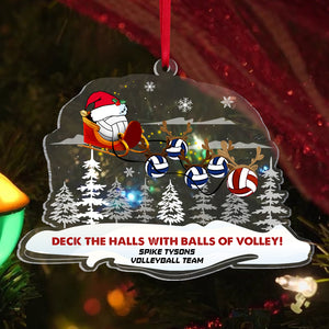 Deck The Halls With Balls Of Volley Personalized Volleyball Ornament, Christmas Tree Decor - Ornament - GoDuckee