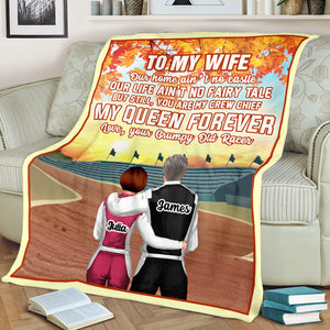 Personalized Racing Couple Racing Couple - To My Wife - My Queen Forever - Autumn - Blanket - GoDuckee