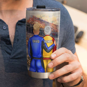 Behind Every Dirt Track Racer Is A Dirt Track Racing Dad Personalized Dirt Track Racing Tumbler Cup - Tumbler Cup - GoDuckee