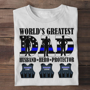 World's Greatest Dad Personalized Police Shirt Gift For Dad - Shirts - GoDuckee