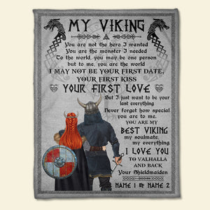 Personalized Viking Couple Blanket - You Are My Best Viking My Soulmate - Blanket - GoDuckee